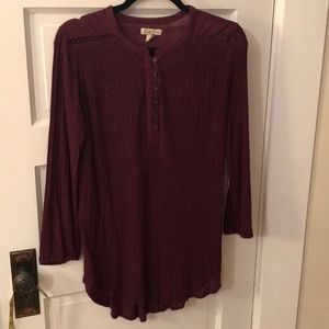 Lucky brand burgundy tunic top